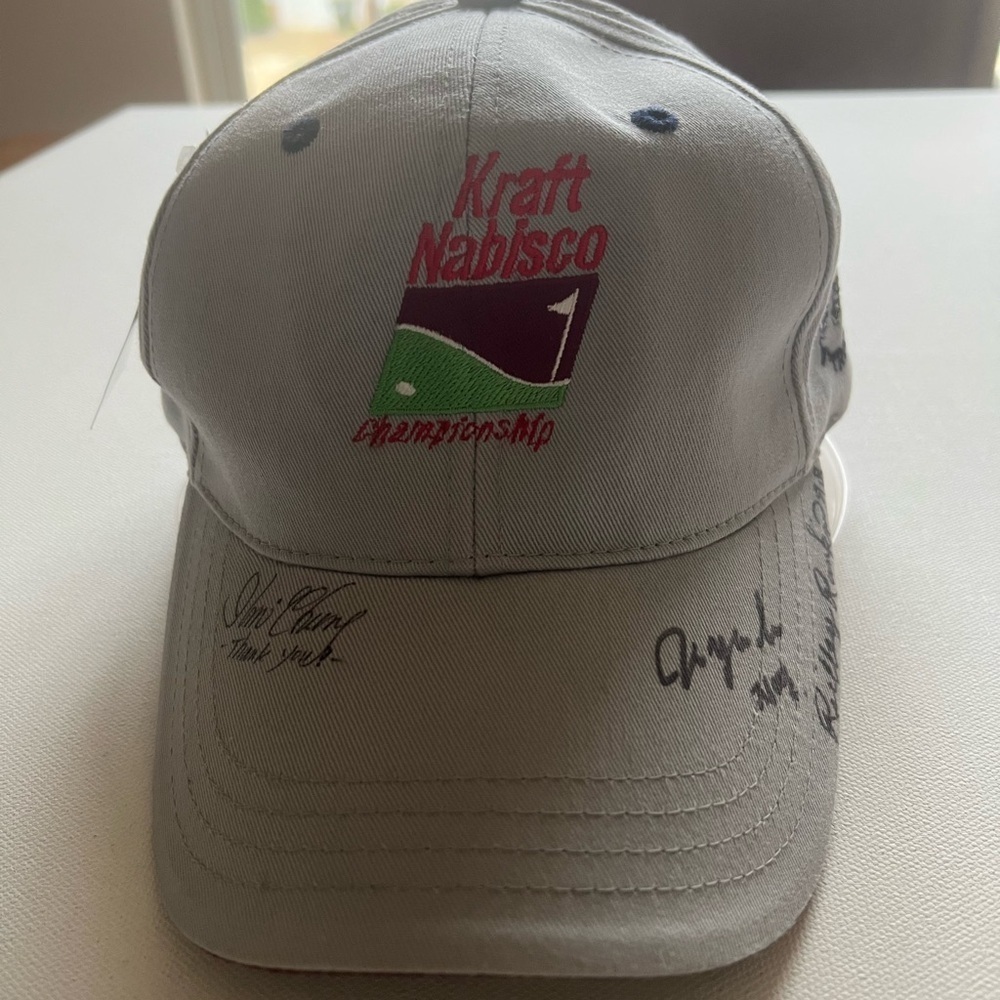 NWT Women's Gray Kraft Nabisco Championship Cap signed by Reilly Rankin LPGA